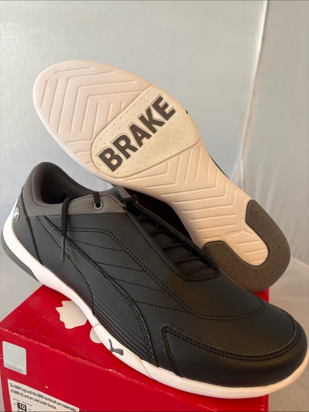 New Puma BMW Motorsport Men's Black Low-Top Driving Shoes